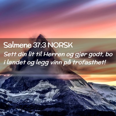 Picture 02 - Salmene 37:3 NORSK - Sett din lit til Herren og gjør godt, bo i - Bible Verse Picture