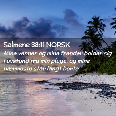Picture 02 - Salmene 38:11 NORSK - Mine venner og mine frender holder sig i avstand - Bible Verse Picture