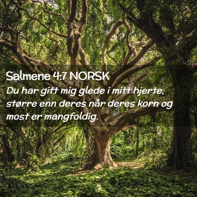 Picture 02 - Salmene 4:7 NORSK - Du har gitt mig glede i mitt hjerte, større enn - Bible Verse Picture