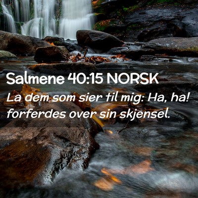 Picture 02 - Salmene 40:15 NORSK - La dem som sier til mig: Ha, ha! forferdes over - Bible Verse Picture