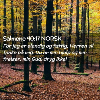 Picture 02 - Salmene 40:17 NORSK - For jeg er elendig og fattig; Herren vil tenke - Bible Verse Picture