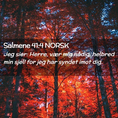 Picture 02 - Salmene 41:4 NORSK - Jeg sier: Herre, vær mig nådig, helbred min - Bible Verse Picture