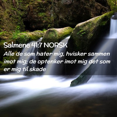 Picture 02 - Salmene 41:7 NORSK - Alle de som hater mig, hvisker sammen imot mig; - Bible Verse Picture