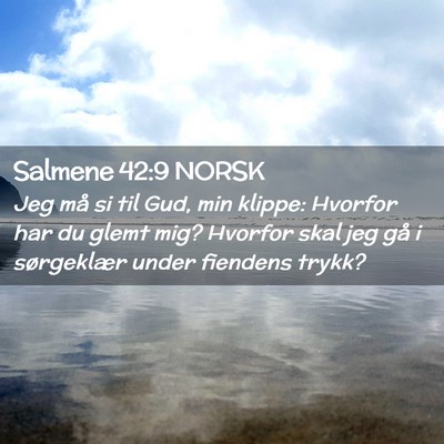 Picture 02 - Salmene 42:9 NORSK - Jeg må si til Gud, min klippe: Hvorfor har du - Bible Verse Picture