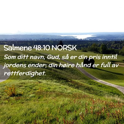 Picture 02 - Salmene 48:10 NORSK - Som ditt navn, Gud, så er din pris inntil - Bible Verse Picture