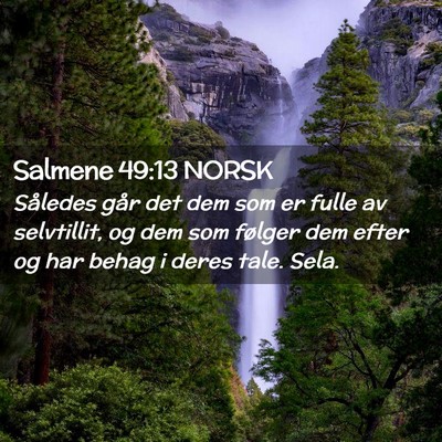 Picture 02 - Salmene 49:13 NORSK - Således går det dem som er fulle av selvtillit, - Bible Verse Picture