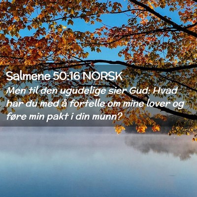 Picture 02 - Salmene 50:16 NORSK - Men til den ugudelige sier Gud: Hvad har du med - Bible Verse Picture
