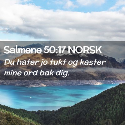 Picture 02 - Salmene 50:17 NORSK - Du hater jo tukt og kaster mine ord bak - Bible Verse Picture
