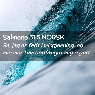 Picture 02 - Salmene 51:5 NORSK - Se, jeg er født i misgjerning, og min mor har - Bible Verse Picture
