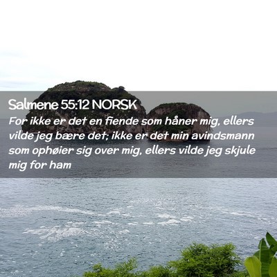 Picture 02 - Salmene 55:12 NORSK - For ikke er det en fiende som håner mig, ellers - Bible Verse Picture