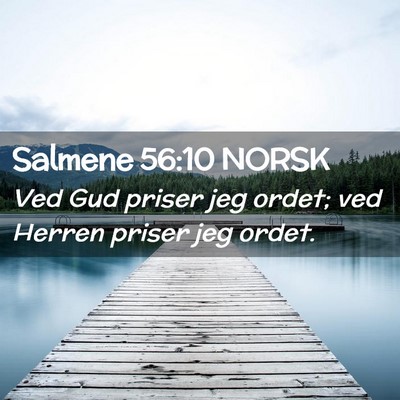 Picture 02 - Salmene 56:10 NORSK - Ved Gud priser jeg ordet; ved Herren priser jeg - Bible Verse Picture