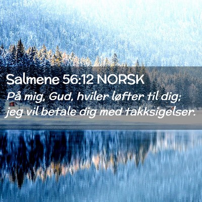 Picture 02 - Salmene 56:12 NORSK - På mig, Gud, hviler løfter til dig; jeg vil - Bible Verse Picture