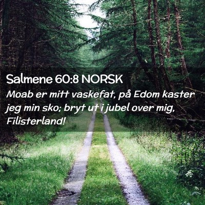 Picture 02 - Salmene 60:8 NORSK - Moab er mitt vaskefat, på Edom kaster jeg min - Bible Verse Picture