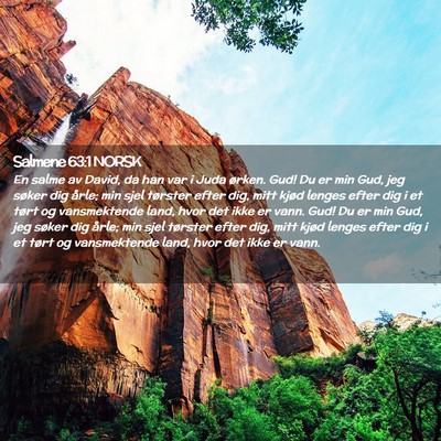 Picture 02 - Salmene 63:1 NORSK - En salme av David, da han var i Juda ørken. Gud! - Bible Verse Picture