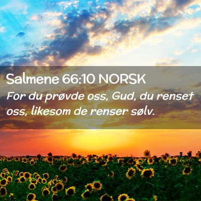 Picture 02 - Salmene 66:10 NORSK - For du prøvde oss, Gud, du renset oss, likesom - Bible Verse Picture