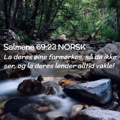 Picture 02 - Salmene 69:23 NORSK - La deres øine formørkes, så de ikke ser, og la - Bible Verse Picture