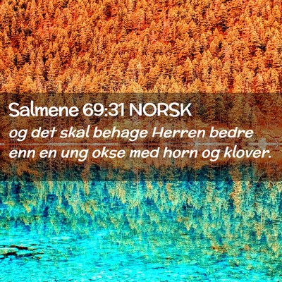 Picture 02 - Salmene 69:31 NORSK - og det skal behage Herren bedre enn en ung okse - Bible Verse Picture