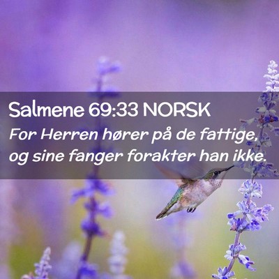 Picture 02 - Salmene 69:33 NORSK - For Herren hører på de fattige, og sine fanger - Bible Verse Picture