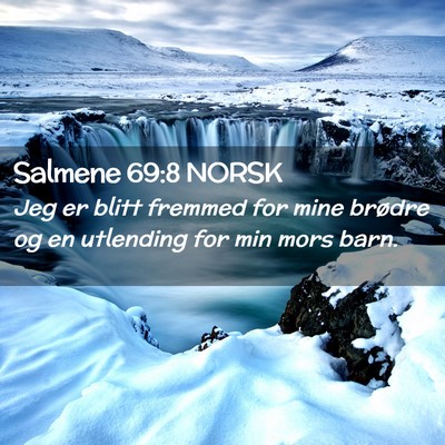 Picture 02 - Salmene 69:8 NORSK - Jeg er blitt fremmed for mine brødre og en - Bible Verse Picture