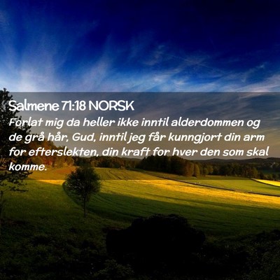 Picture 02 - Salmene 71:18 NORSK - Forlat mig da heller ikke inntil alderdommen og - Bible Verse Picture