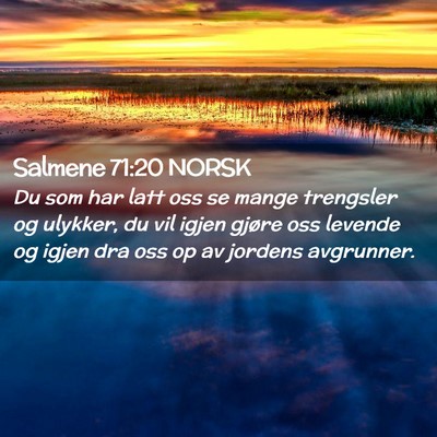 Picture 02 - Salmene 71:20 NORSK - Du som har latt oss se mange trengsler og - Bible Verse Picture