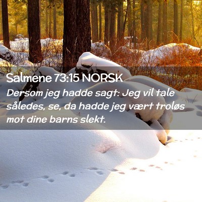 Picture 02 - Salmene 73:15 NORSK - Dersom jeg hadde sagt: Jeg vil tale således, se, - Bible Verse Picture
