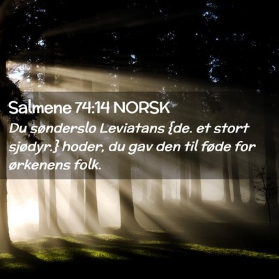 Picture 02 - Salmene 74:14 NORSK - Du sønderslo Leviatans {de. et stort sjødyr.} - Bible Verse Picture