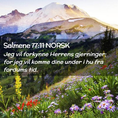 Picture 02 - Salmene 77:11 NORSK - Jeg vil forkynne Herrens gjerninger; for jeg vil - Bible Verse Picture