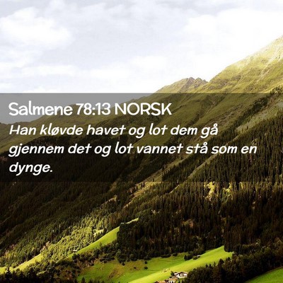 Picture 02 - Salmene 78:13 NORSK - Han kløvde havet og lot dem gå gjennem det og - Bible Verse Picture