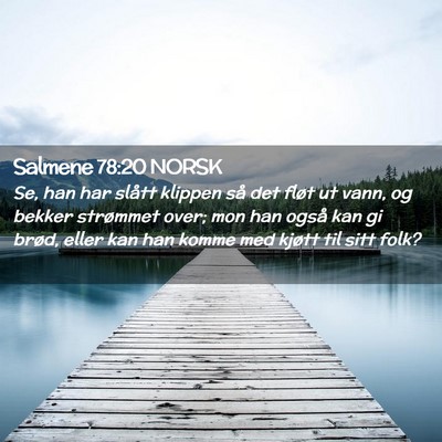 Picture 02 - Salmene 78:20 NORSK - Se, han har slått klippen så det fløt ut vann, - Bible Verse Picture