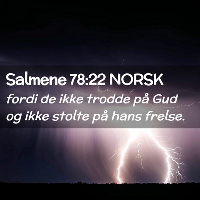 Picture 02 - Salmene 78:22 NORSK - fordi de ikke trodde på Gud og ikke stolte på - Bible Verse Picture