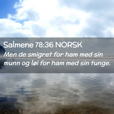 Picture 02 - Salmene 78:36 NORSK - Men de smigret for ham med sin munn og løi for - Bible Verse Picture