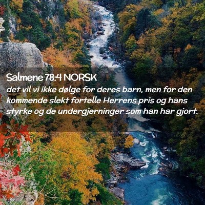 Picture 02 - Salmene 78:4 NORSK - det vil vi ikke dølge for deres barn, men for - Bible Verse Picture