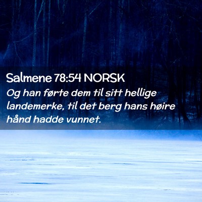 Picture 02 - Salmene 78:54 NORSK - Og han førte dem til sitt hellige landemerke, - Bible Verse Picture