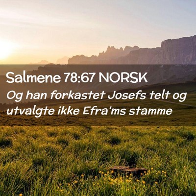 Picture 02 - Salmene 78:67 NORSK - Og han forkastet Josefs telt og utvalgte ikke - Bible Verse Picture
