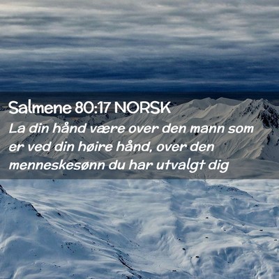 Picture 02 - Salmene 80:17 NORSK - La din hånd være over den mann som er ved din - Bible Verse Picture