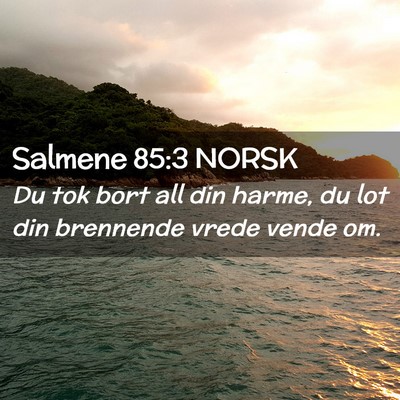 Picture 02 - Salmene 85:3 NORSK - Du tok bort all din harme, du lot din brennende - Bible Verse Picture