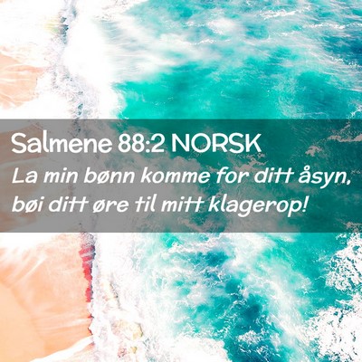 Picture 02 - Salmene 88:2 NORSK - La min bønn komme for ditt åsyn, bøi ditt øre - Bible Verse Picture