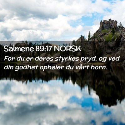 Picture 02 - Salmene 89:17 NORSK - For du er deres styrkes pryd, og ved din godhet - Bible Verse Picture