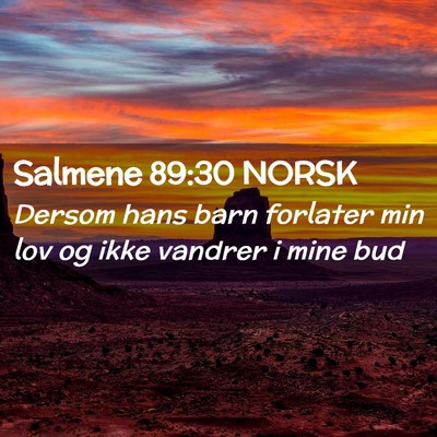 Picture 02 - Salmene 89:30 NORSK - Dersom hans barn forlater min lov og ikke vandrer - Bible Verse Picture