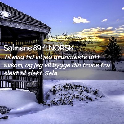 Picture 02 - Salmene 89:4 NORSK - Til evig tid vil jeg grunnfeste ditt avkom, og - Bible Verse Picture