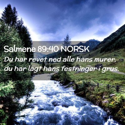 Picture 02 - Salmene 89:40 NORSK - Du har revet ned alle hans murer, du har lagt - Bible Verse Picture