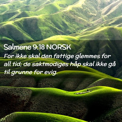 Picture 02 - Salmene 9:18 NORSK - For ikke skal den fattige glemmes for all tid; de - Bible Verse Picture
