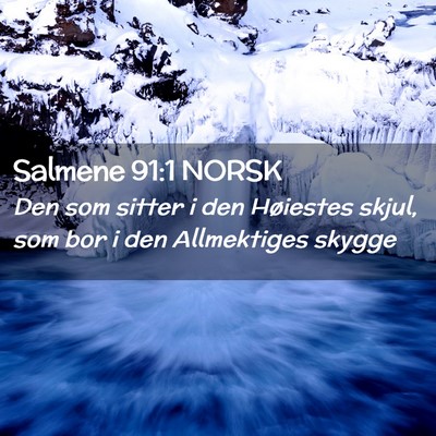 Picture 02 - Salmene 91:1 NORSK - Den som sitter i den Høiestes skjul, som bor i - Bible Verse Picture