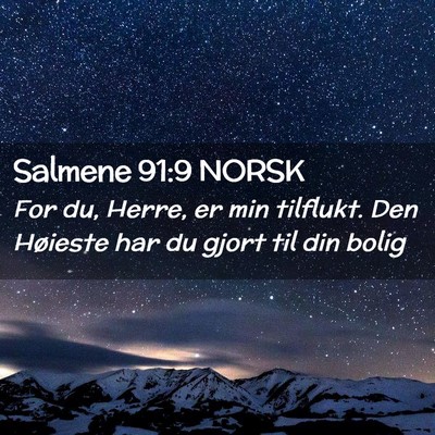 Picture 02 - Salmene 91:9 NORSK - For du, Herre, er min tilflukt. Den Høieste har - Bible Verse Picture