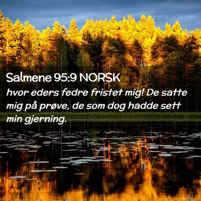 Picture 02 - Salmene 95:9 NORSK - hvor eders fedre fristet mig! De satte mig på - Bible Verse Picture