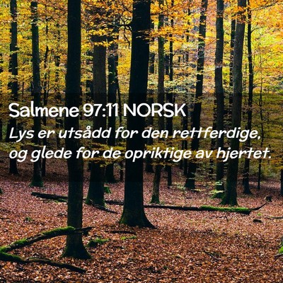 Picture 02 - Salmene 97:11 NORSK - Lys er utsådd for den rettferdige, og glede for - Bible Verse Picture