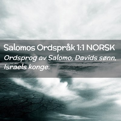 Picture 02 - Salomos Ordspråk 1:1 NORSK - Ordsprog av Salomo, Davids sønn, Israels - Bible Verse Picture
