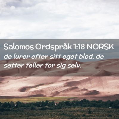 Picture 02 - Salomos Ordspråk 1:18 NORSK - de lurer efter sitt eget blod, de setter feller - Bible Verse Picture