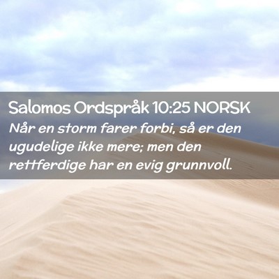 Picture 02 - Salomos Ordspråk 10:25 NORSK - Når en storm farer forbi, så er den ugudelige - Bible Verse Picture